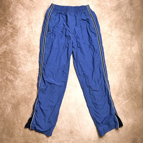 Classic Sports Vintage 90s Windbreaker Pants Blue Ankle Zip Men's Small Striped - Picture 1 of 6